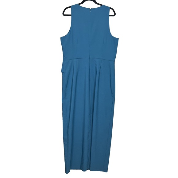 Kay Unger Megan Jewel Neck Column Gown in Baltic Blue New $298 Plus ~Size 18 - Picture 4 of 16